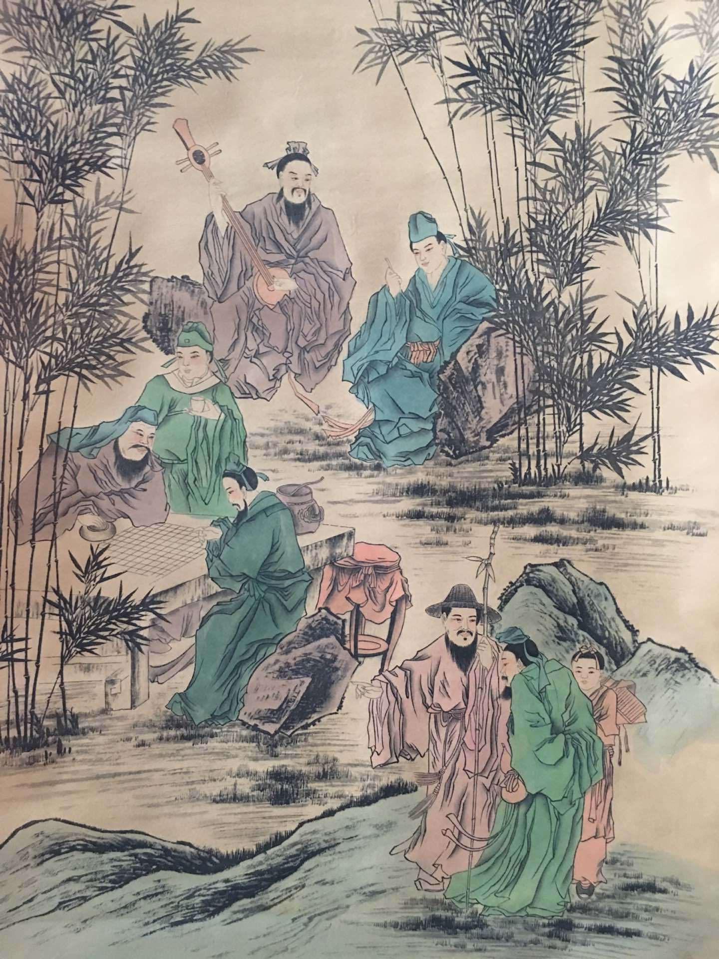 古玩古董名人名家仿古字画山水人物挂画已装裱中堂画室内装饰