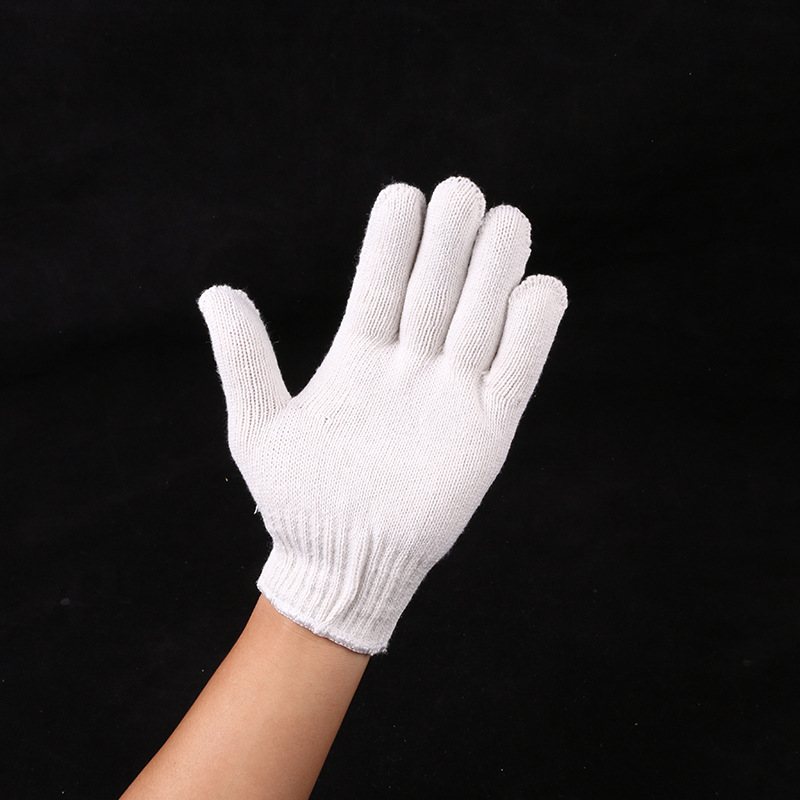 灯罩棉手套400-550克白棉纱线手套涤棉手套工厂作业劳保防护手套