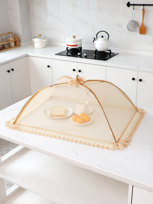 饭罩菜罩罩盖 家用剩菜饭菜 餐桌折叠菜罩子遮菜田园风罩餐厅桌盖