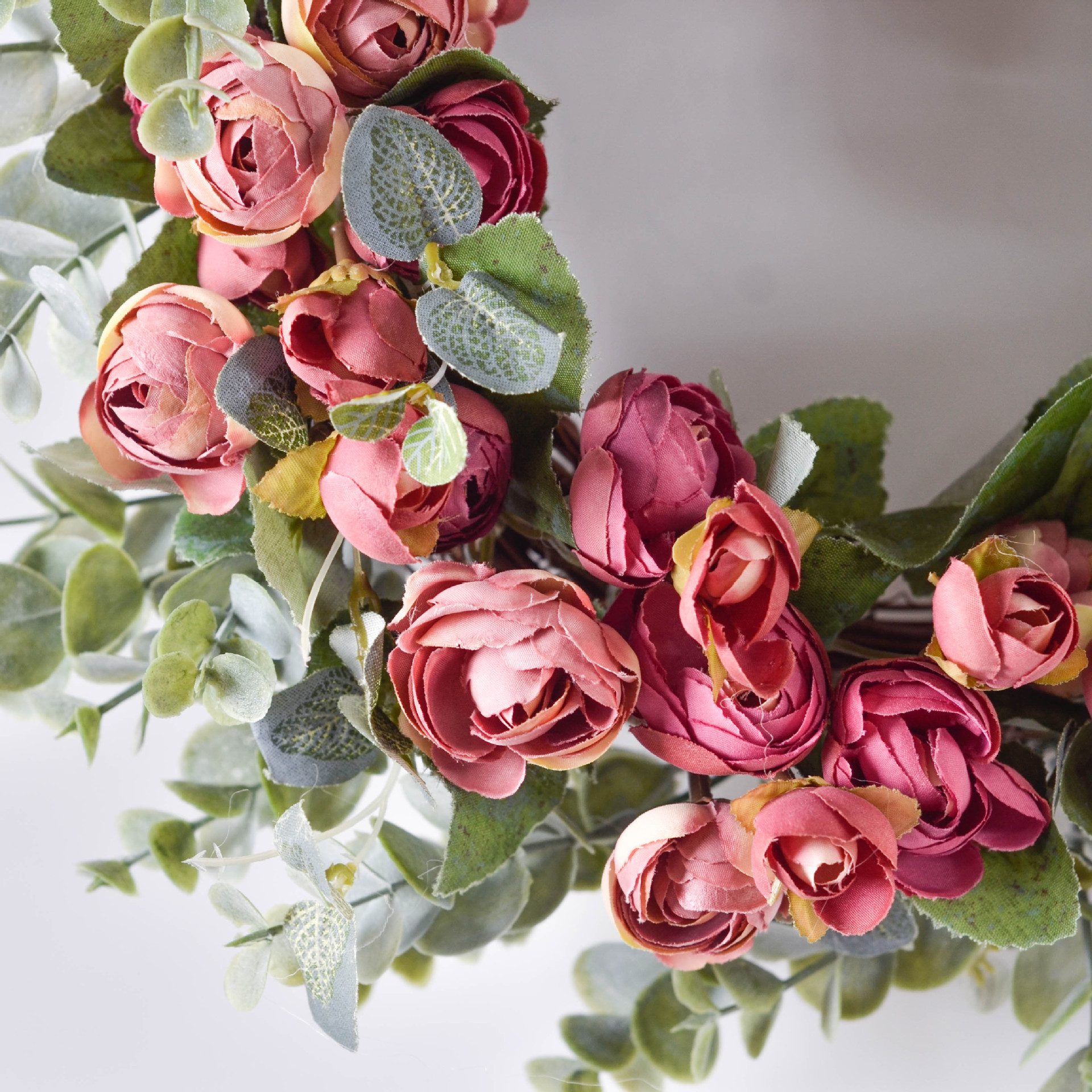 仿真花环门饰墙饰 月季花环家居花艺装饰摄影婚庆挂饰玫瑰花
