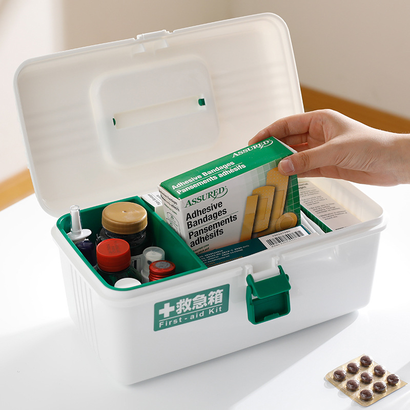 fudogiken日本进口便携折叠药盒家用急救药箱防潮药品收纳盒