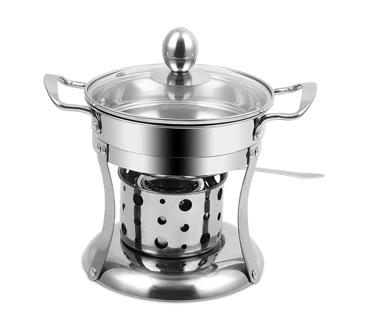 酒精炉小火锅一人一锅外卖自助学生宿舍单人火锅304不锈钢小涮锅