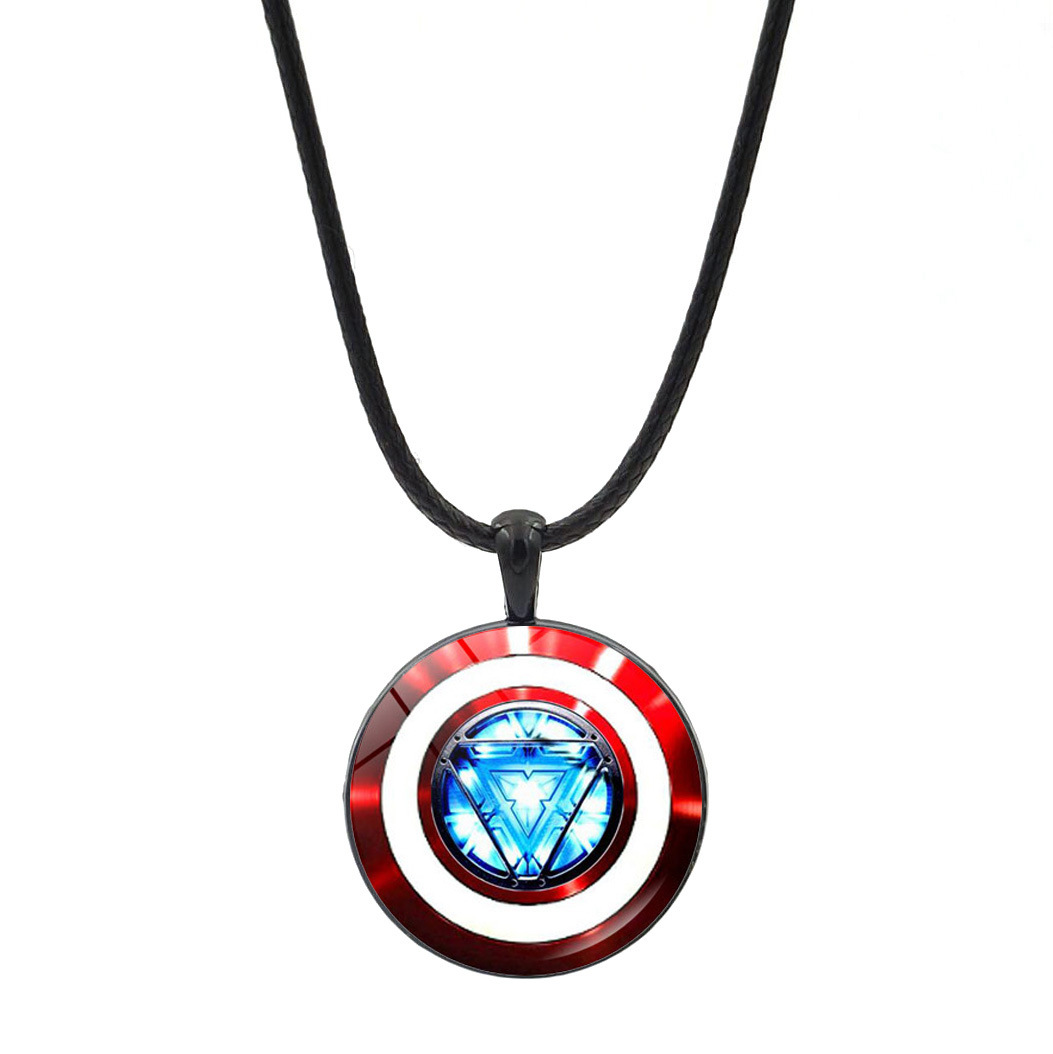 跨境新品配饰 美国队长时光宝石吊坠 钢铁侠聚能量心脏项链饰品