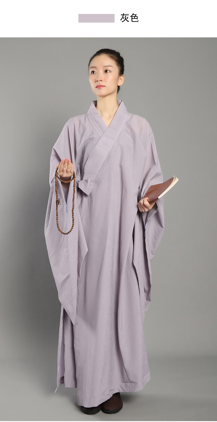 台麻纱不透明海青居士服男女海清僧服咖啡黑色佛教用品包邮