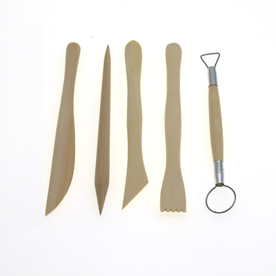 6寸5支木刀陶泥陶艺工具套装泥塑刀雕刻刀泥塑工具5件套
