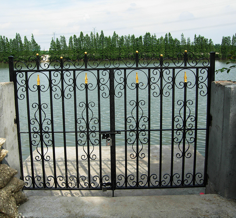 广东厂家 别墅庭院铁艺大门 小区入口防盗双开门 栅栏防护大门