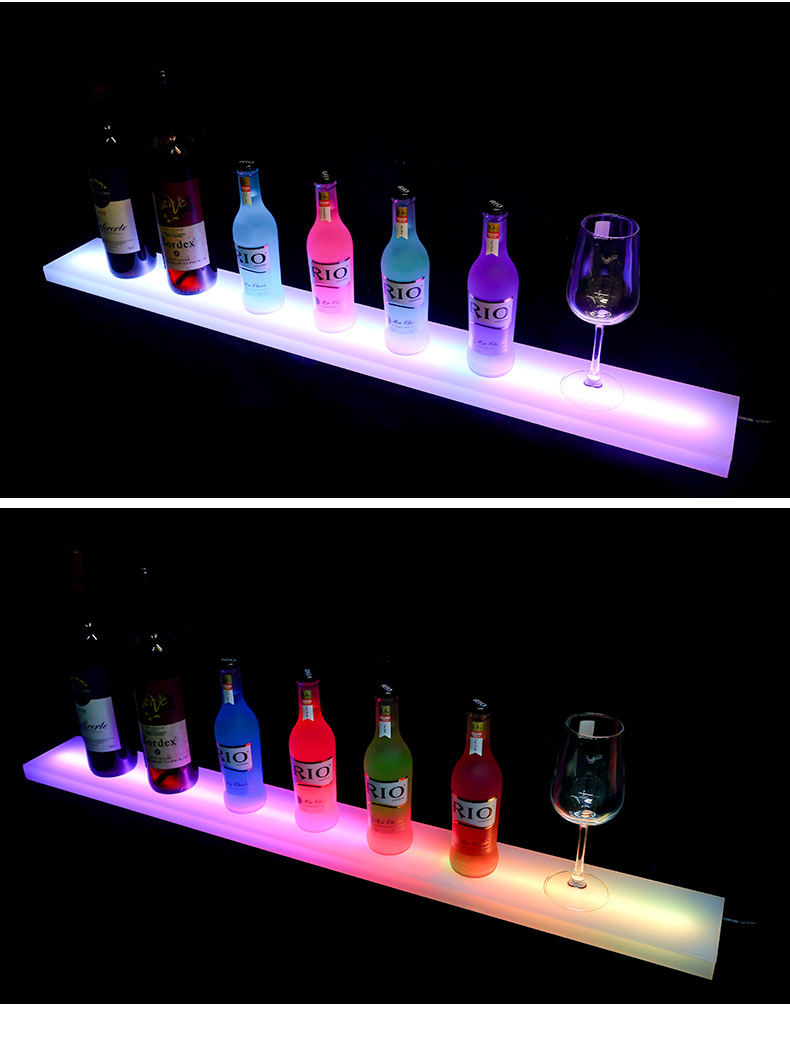 新款亚克力发光酒架餐厅酒水展示台有机玻璃智能调光展示架可定制