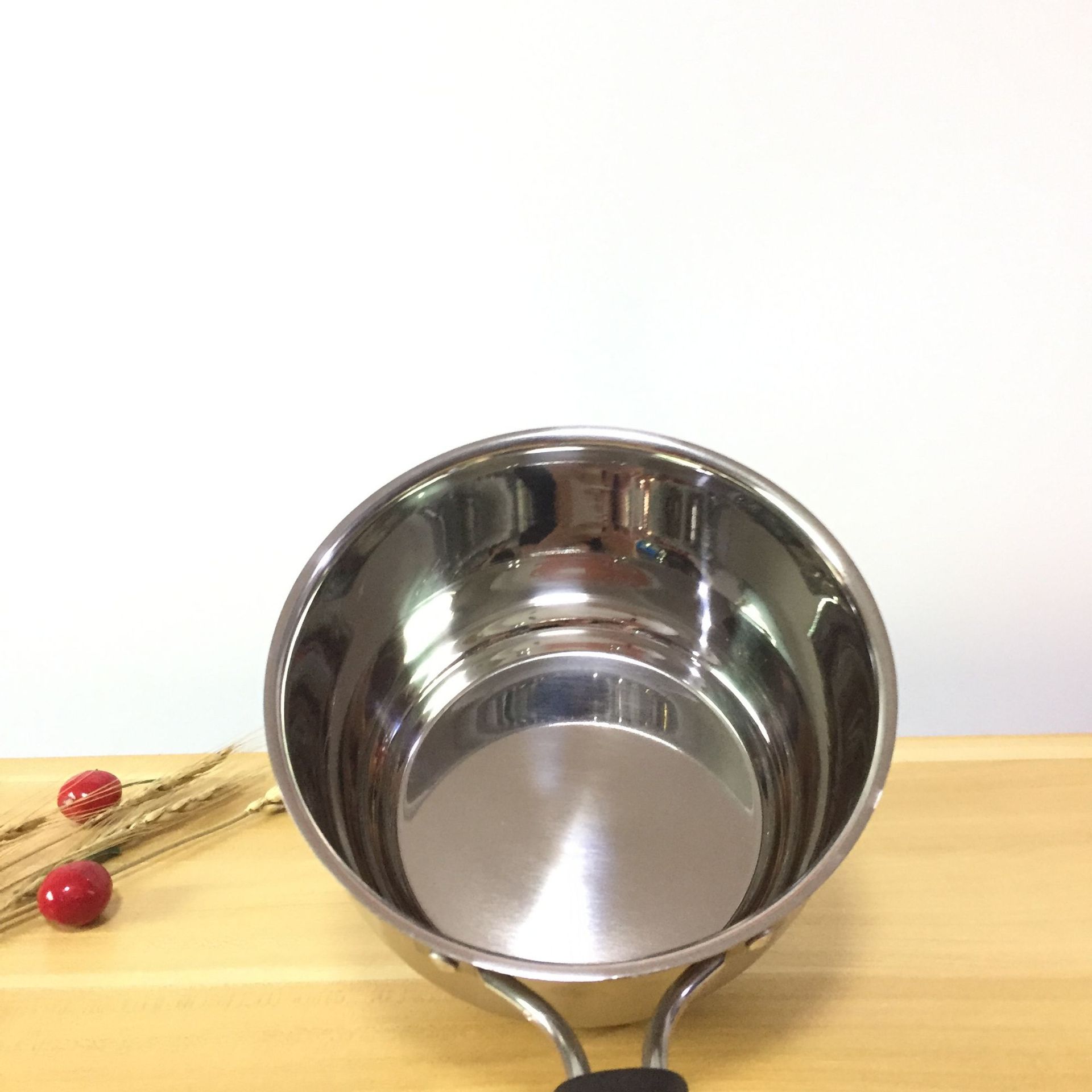 活动款无磁复合钢奶锅 韩式奶锅 礼品锅早餐面条锅 定制品牌logo