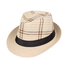春夏季礼帽 男士纸草帽子韩版潮爵士帽沙滩帽遮阳英伦草帽太阳帽