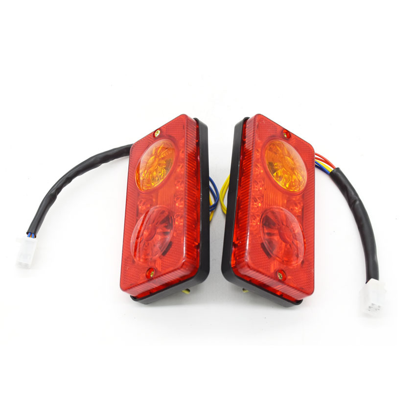 批发电动三轮车后尾灯三株灯6线小两节12v 48-60v插泡配件