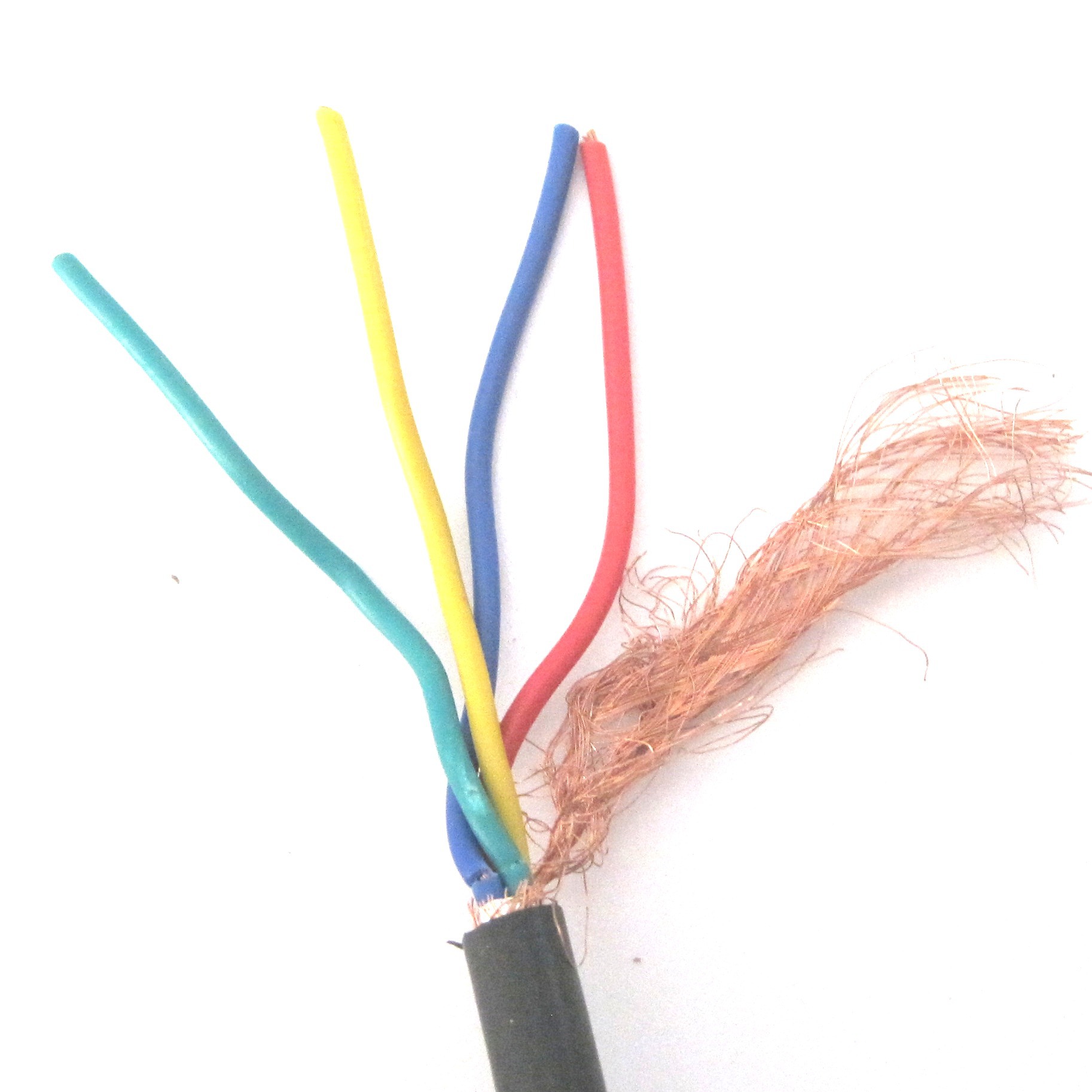 l-4x四芯屏蔽电缆线纯铜护套线信号线软电缆线