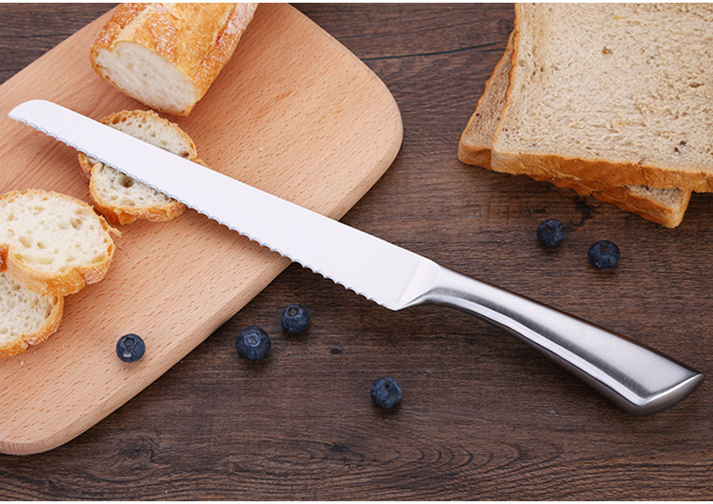ssgp 德国不锈钢面包刀厨房锯齿刀西点吐司蛋糕切片刀烘焙刀具8寸