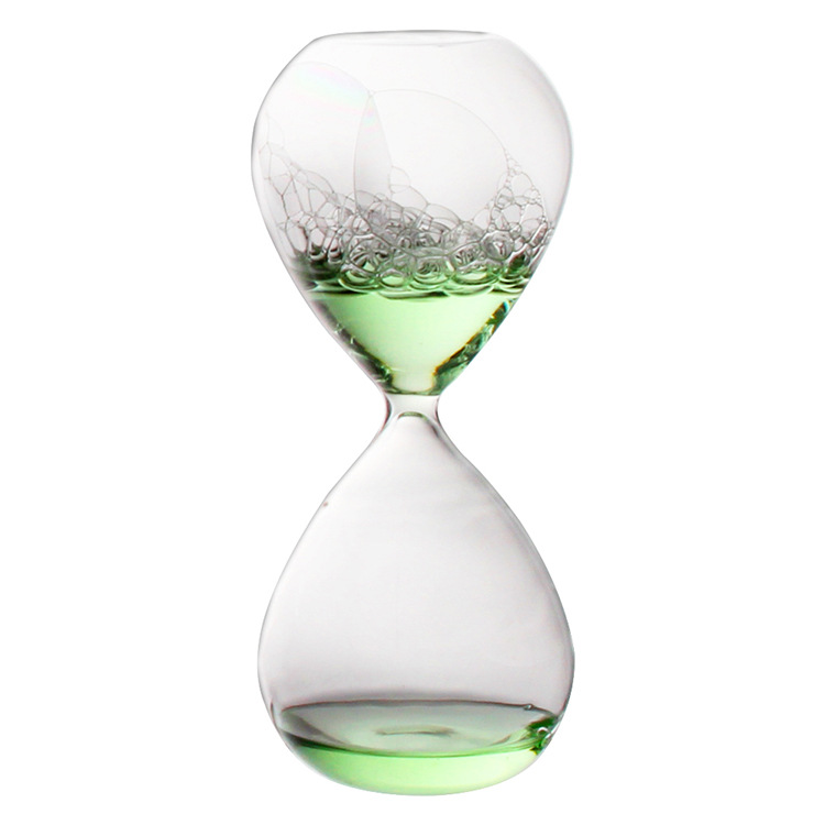 抖音ins流行透明水滴型高硼硅液体沙漏计时器圣诞新年礼物摆件