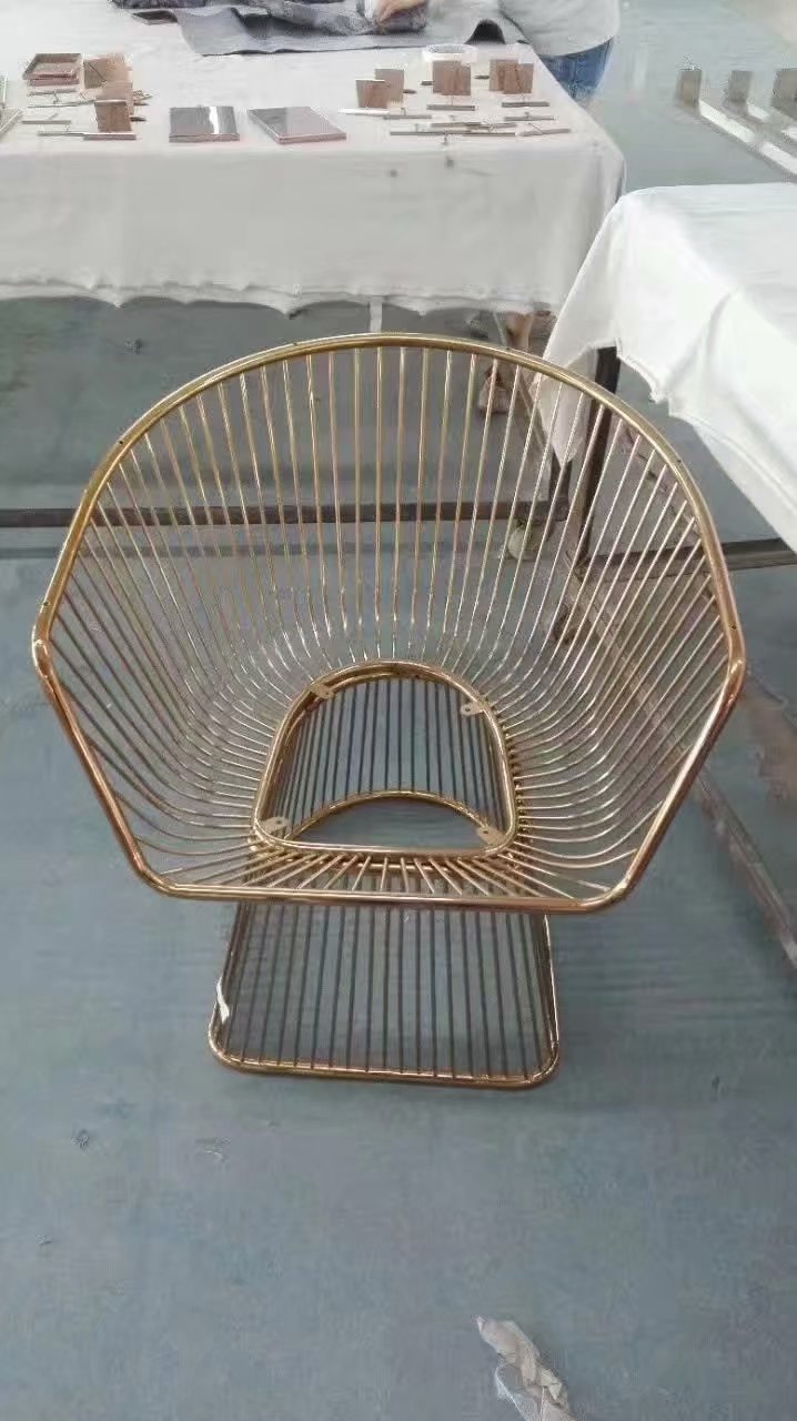 不锈钢圆锥形椅子架 抛光铁管办公椅 焊接五金支架