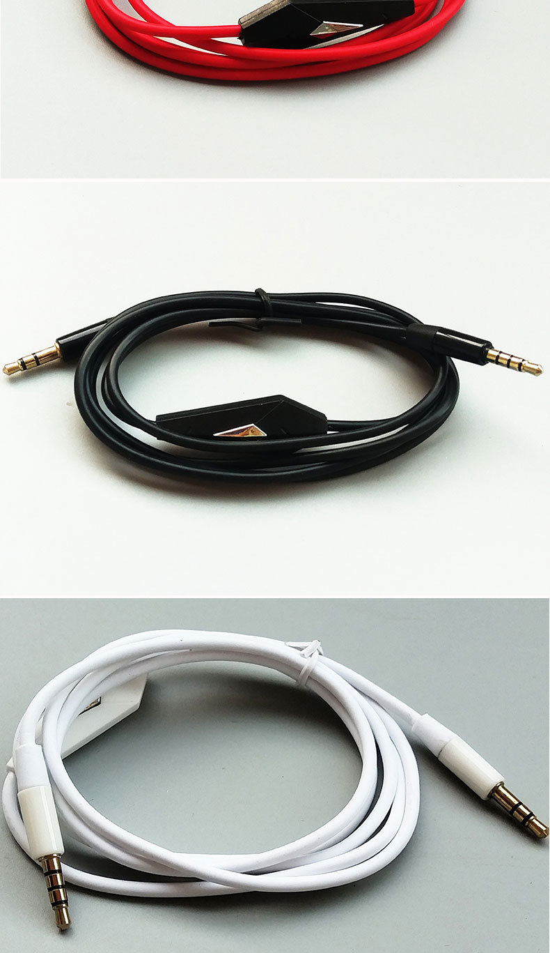 5红色音频线 带麦音频线 带咪音频线 aux耳机对录线 现货批发
