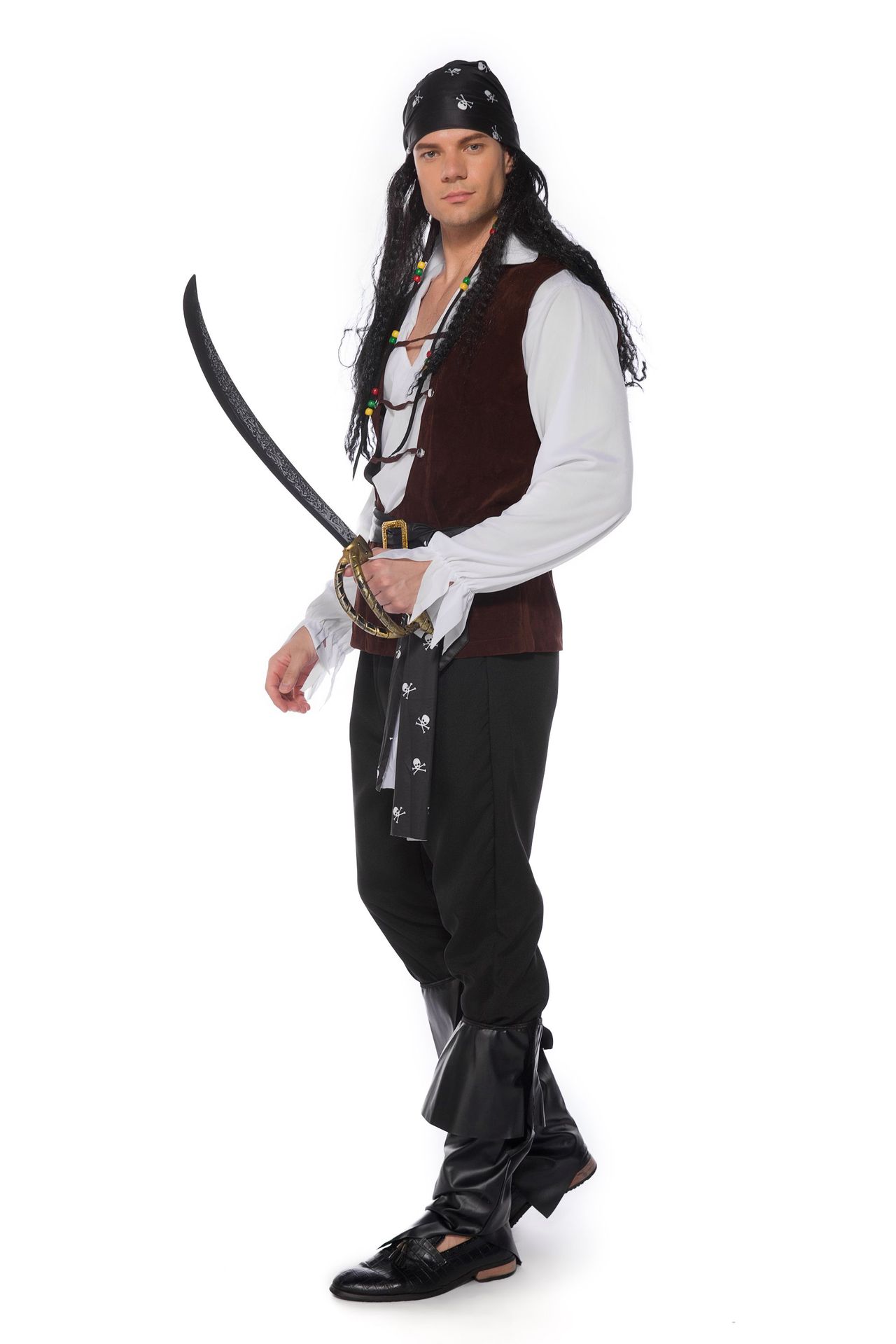 万圣节狂欢cos表演出服骷髅标志海盗船员加勒比海盗服角色扮演服