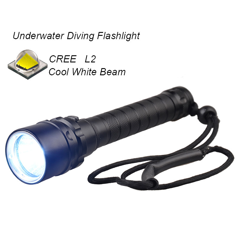 Factory Direct Sales 1000lm L2 Led Diving Waterproof Flashlight IP68 18650 Rechargeable White Light Flashlight