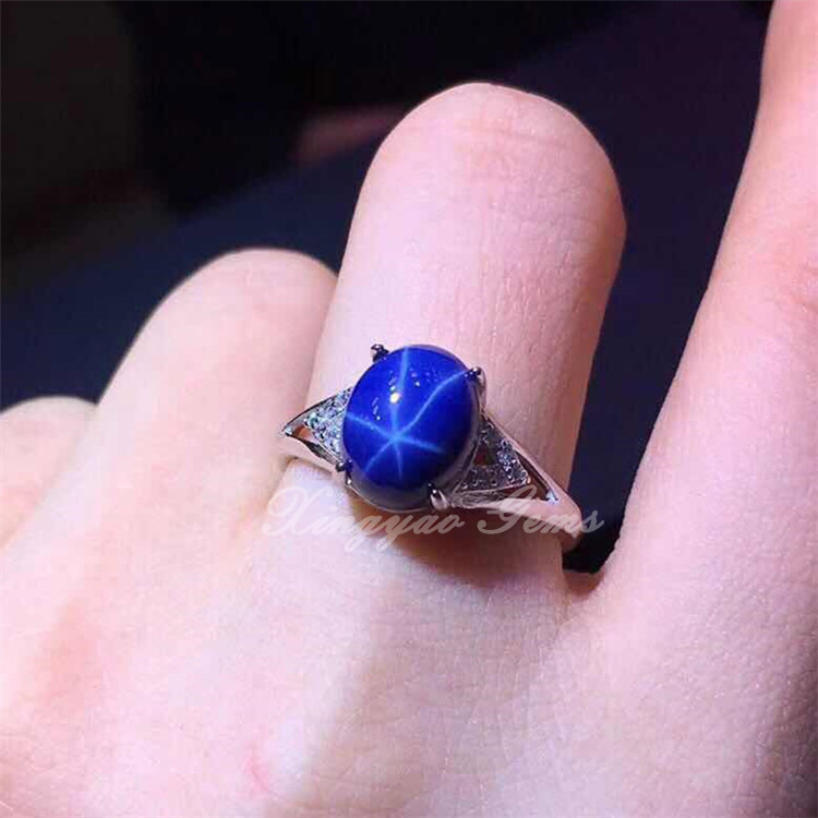 厂家直供 圆形4-12mm合成星光蓝宝石 六射星芒 台湾星光宝石裸石