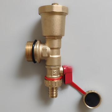 分集水器末端三尾件自动排气阀泄水阀末端三通dn25一寸外丝长牙