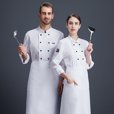 厨师服长袖秋冬装烘焙糕点西点师七分袖工作服甜品店面包房西饼屋
