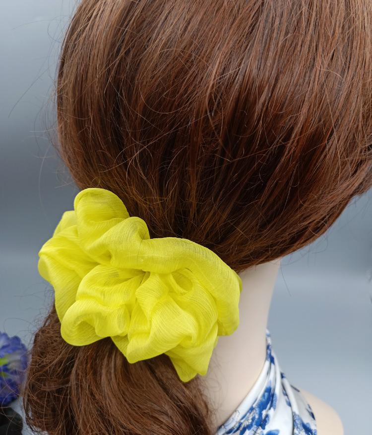 法式头绳网红气质桑蚕丝手工头花 ins顺纡乔其纱真丝大肠发圈饰品