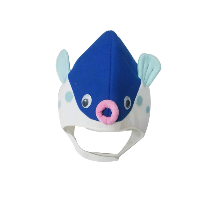 新款鲤鱼帽子 创意立体游乐园主题鱼帽 派对鱼角色扮演头套道具