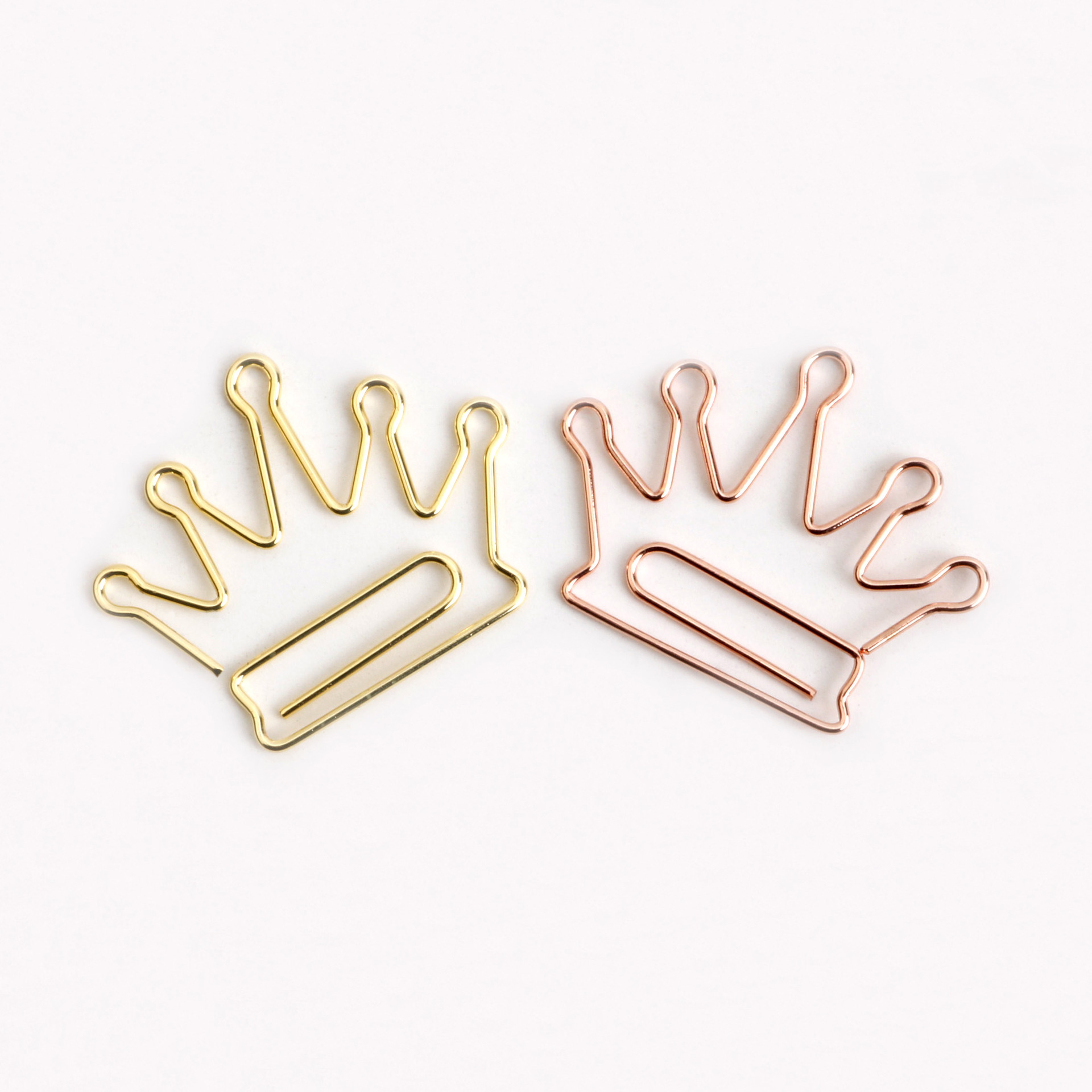 热卖现货手账用品卡通玫瑰金色皇冠回形针金属异形彩色别针回纹针