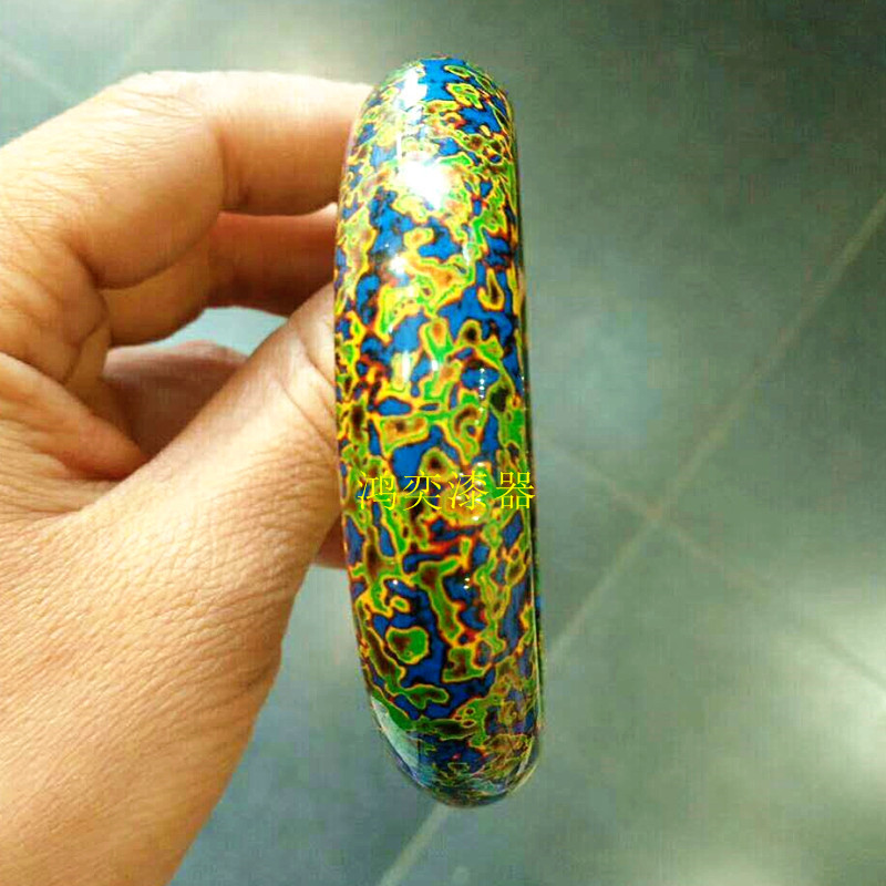 大漆手镯生漆天彩犀皮漆器老漆手镯七夕送女友闺蜜婚嫁婚礼品手环