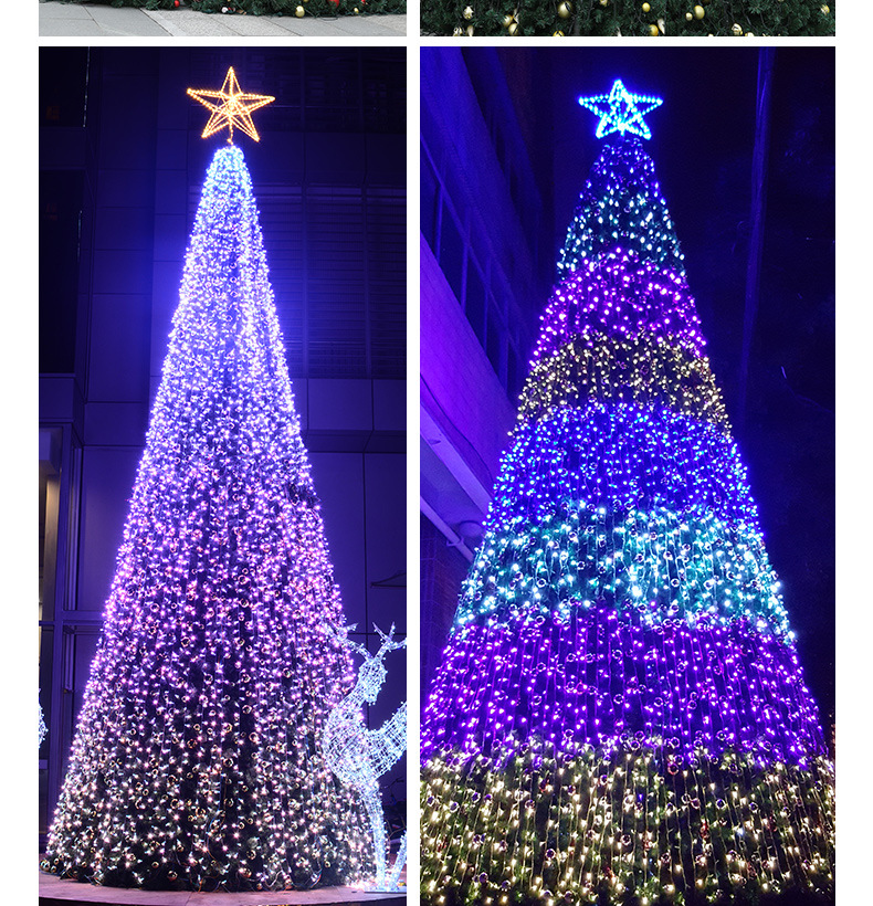 大型酒店圣诞树 定制10米8米霓虹灯造型灯光框架圣诞树美陈摆件