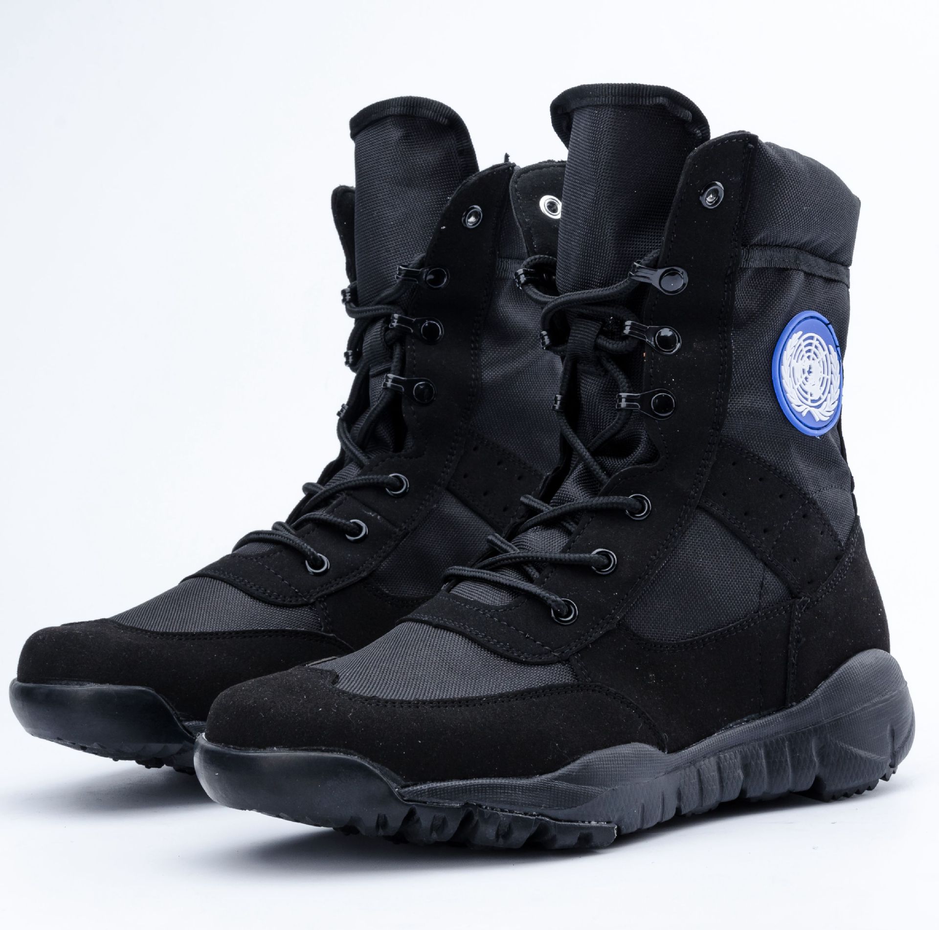 维和黑色特战靴高腰作训鞋保安物业企业训练鞋男女迷彩鞋跑步鞋