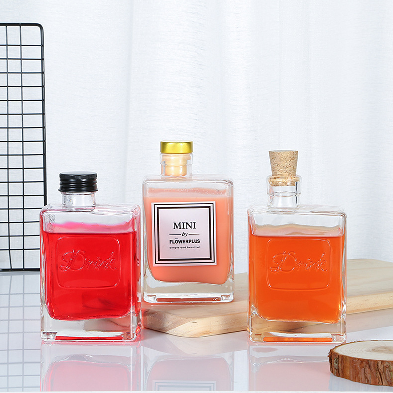 咖啡瓶奶茶玻璃瓶ins冷饮店外带饮料瓶加厚密封牛奶果汁泡茶空瓶