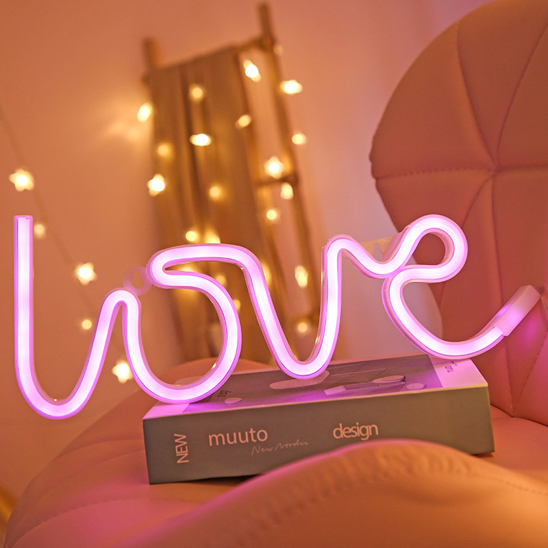 led装饰灯霓虹灯造型派对灯 love字母灯求婚表白装饰灯ins灯串 灯