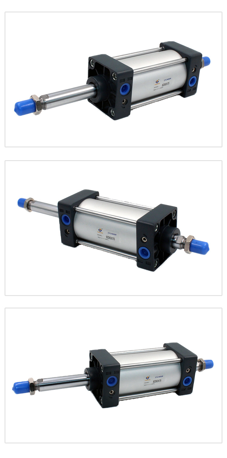 亚德客型scd标准气缸双轴scj63x100-50s拉杆式伸缩可调行程气缸