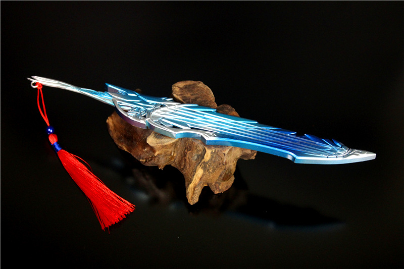 碧心 橙武 玉泉凝凰音合金武器 带琴弦琴剑带流苏22cm