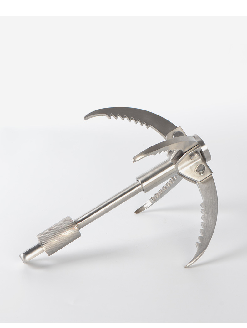 升级版攀岩登山钩野外求生钩不锈钢飞虎爪锯齿版4爪生存飞爪