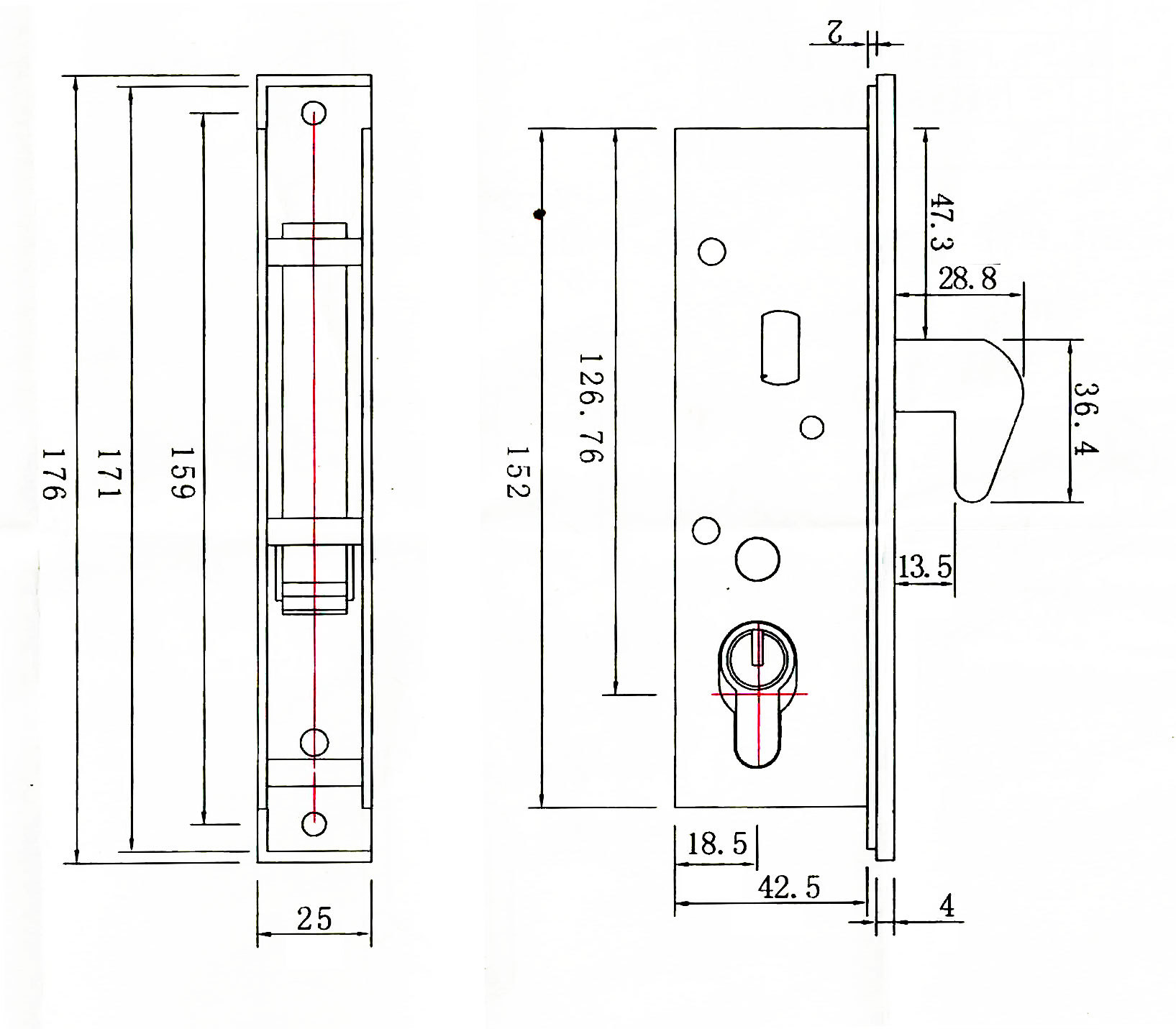 趟门锁 平移门锁 重型移门锁 栅栏门锁 监