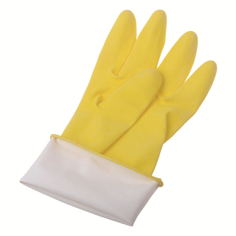 Dishwashing Gloves Women's Kitchen Household Spray Latex with Fleece Lining Thickened Laundry Waterproof Non-Slip Rubber Durable Winter Gloves