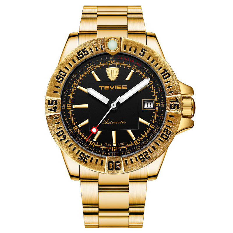tevise机械表手表防水热款时尚全自动钢带腕表瑞士品牌男士手表