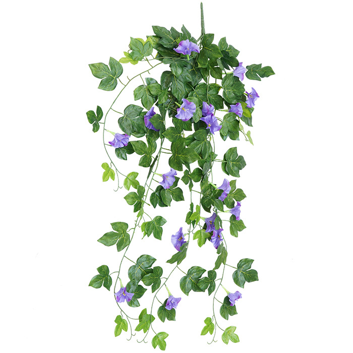 仿真壁挂牵牛花 藤条家居布景 塑料植物墙配材假蔓藤绿植厂家批发