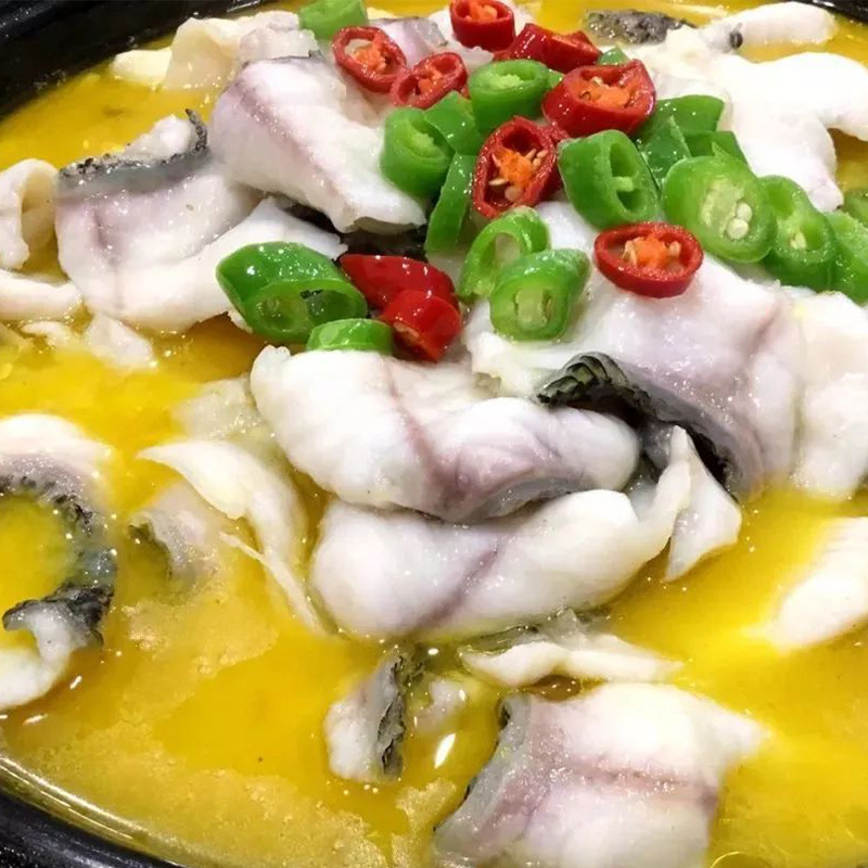 酸辣免浆生鱼片 速冻火锅冒菜店酸菜生鱼片批 海鲜水产半成品