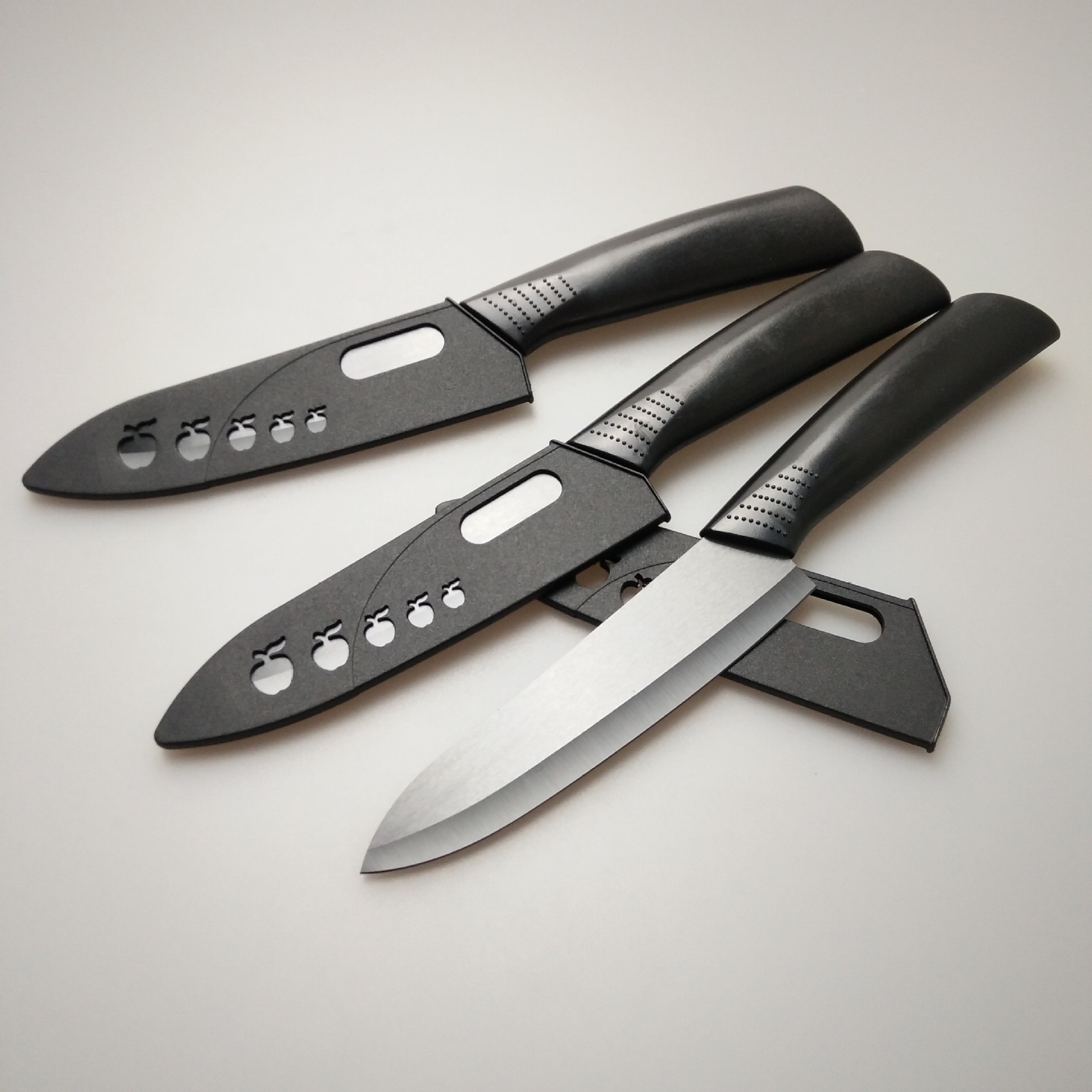 现货批发供应 黑刃陶瓷刀 6寸带鞘陶瓷刀厨师刀 陶瓷水果刀