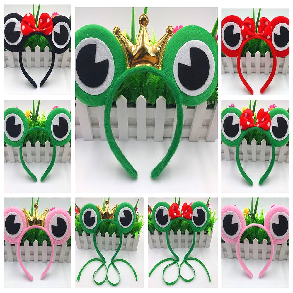 六一节儿童青蛙头饰 幼儿园表演动物装扮小青蛙头箍 亲子演出道具