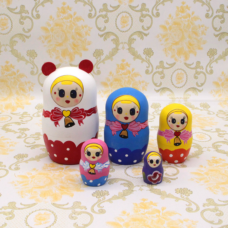 俄罗斯套娃大头娃娃抖音礼物木质玩具工艺品批发俄罗斯特色套娃