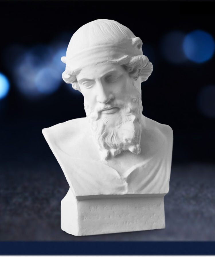 艺伯乐柏拉图石膏像50cm胸像 美术素描雕塑雕像教具装饰摆件模型