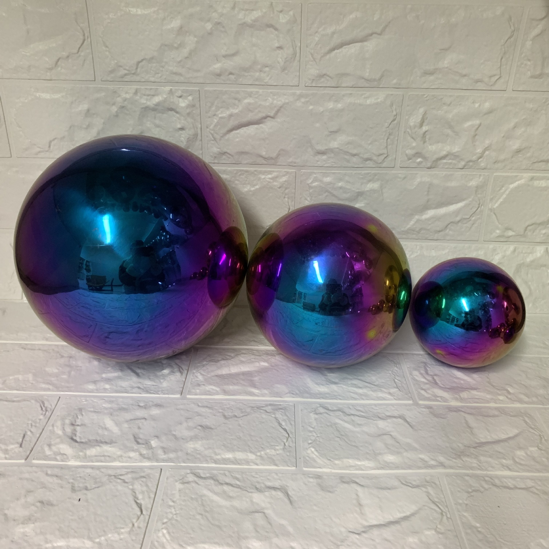 不锈钢空心球不锈钢圆球装饰球电镀七彩球彩色球彩虹色球园林装饰