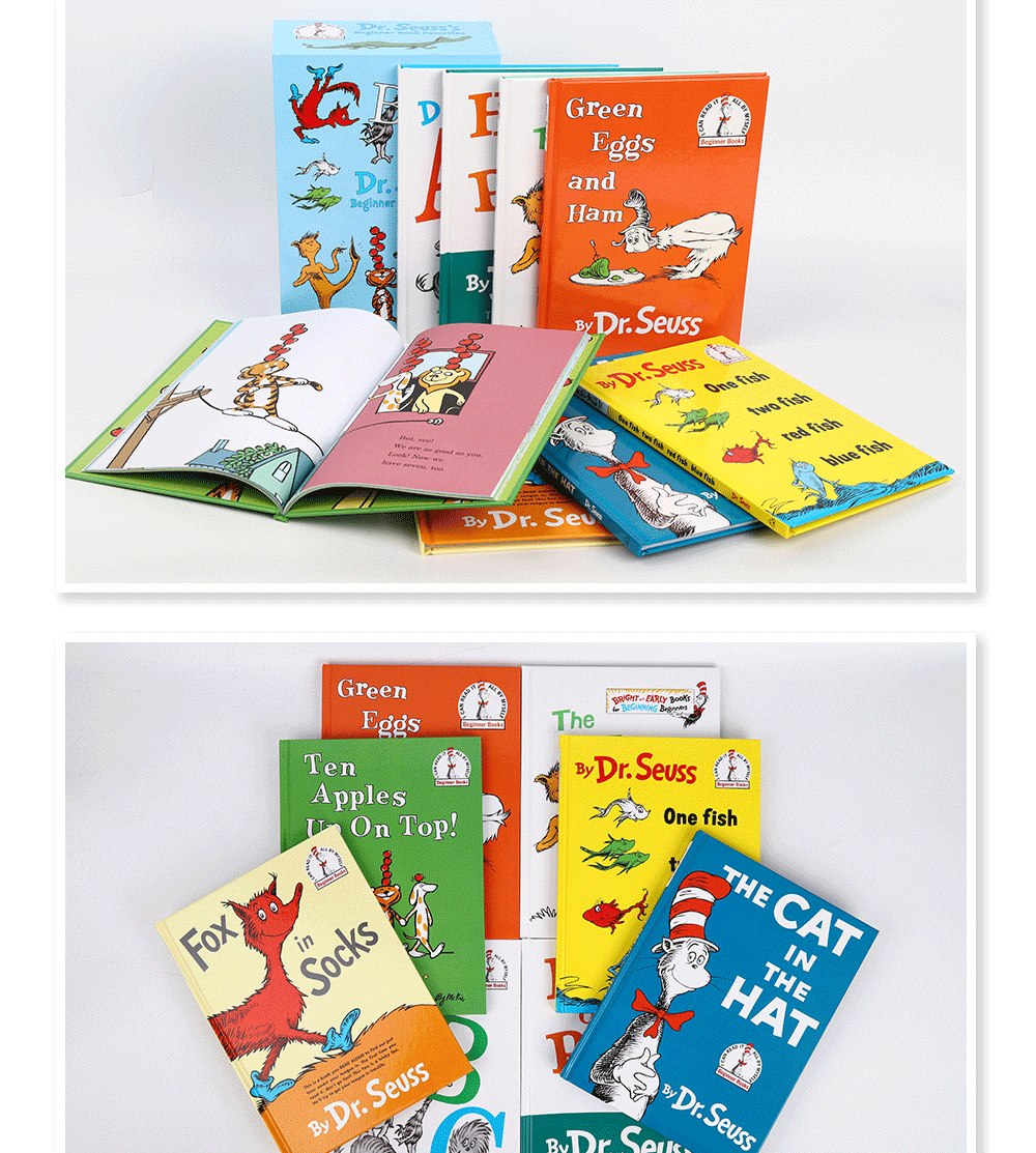 英文原版dr. seuss苏斯博士系列绘本精装8册盒装英语童书启蒙认知