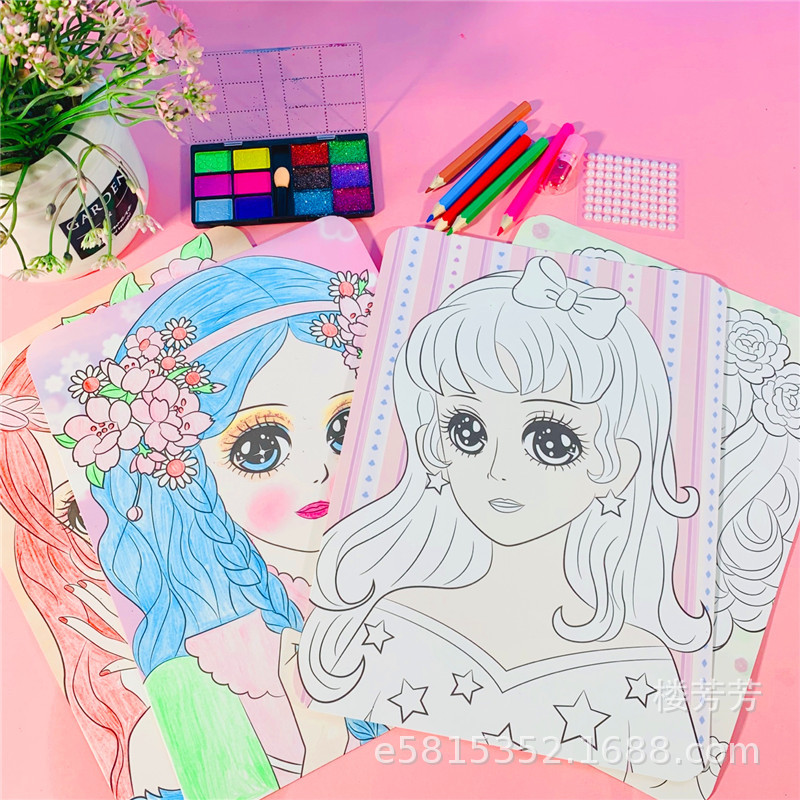 New Children's Makeup Painting Girl Makeup Toys Creative Handmade DIY Graffiti Painted Watercolor Set