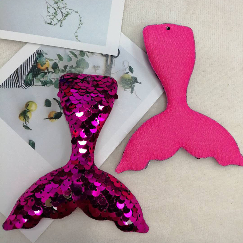 彩色单面鱼尾巴亮片钥匙扣包包配饰挂件diy手工制作饰品配件批发