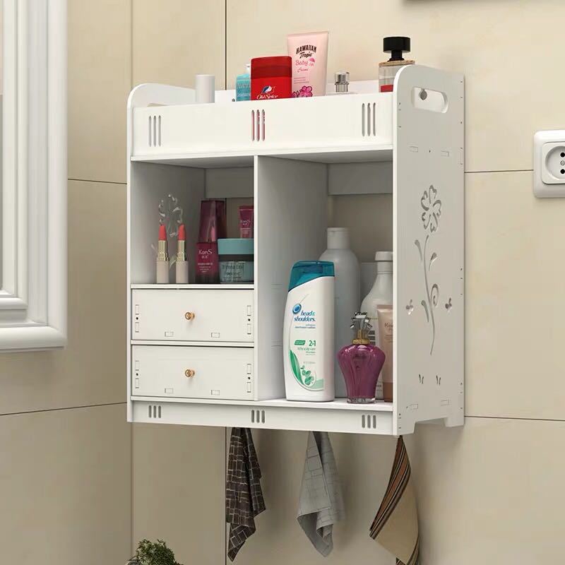 Punch-Free Bathroom Storage Rack Toilet Sink Cosmetics Storage Cabinet Wall Hanging Bathroom Storage Rack