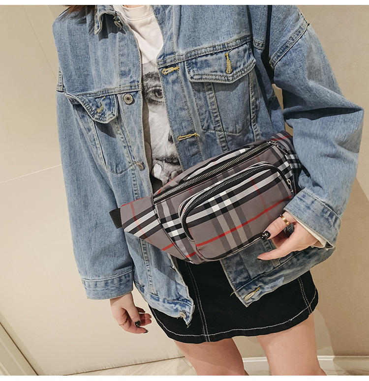 胸包女士韩版大容量胸前斜挎包休闲尼龙女士单肩包腰包运动背包